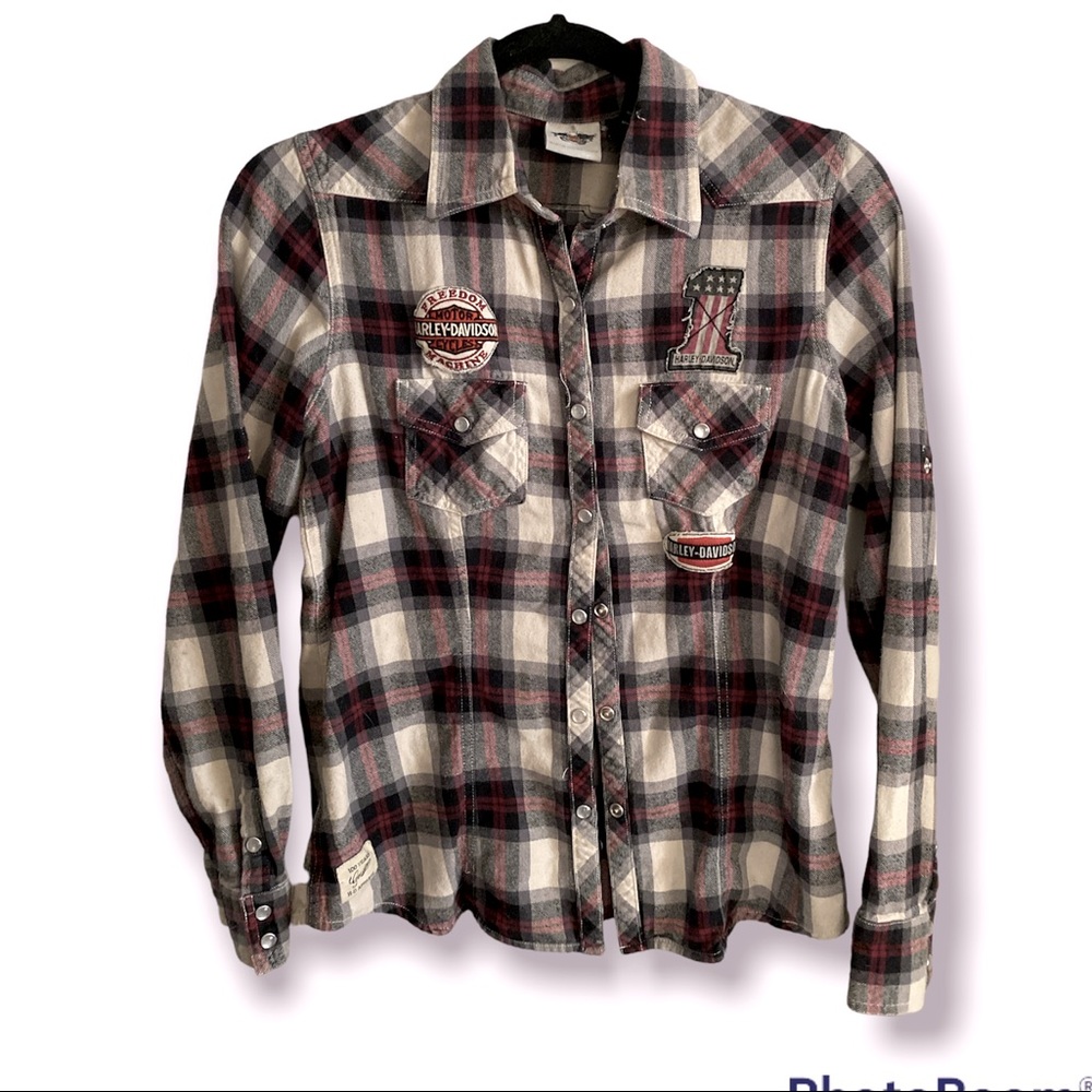HARLEY-DAVIDSON plaid button down
